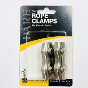 A pack of rope clamps for electric fence kept on a white background